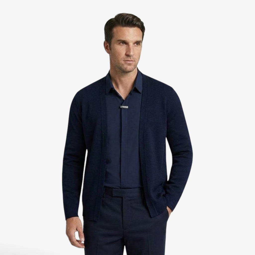 Jorvalore | Men's Knit Cardigan Two-Piece Layered Smart Casual Style
