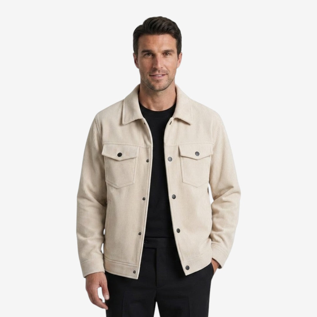 Jorvalore | Men's Knit Corduroy Button Jacket with Pockets