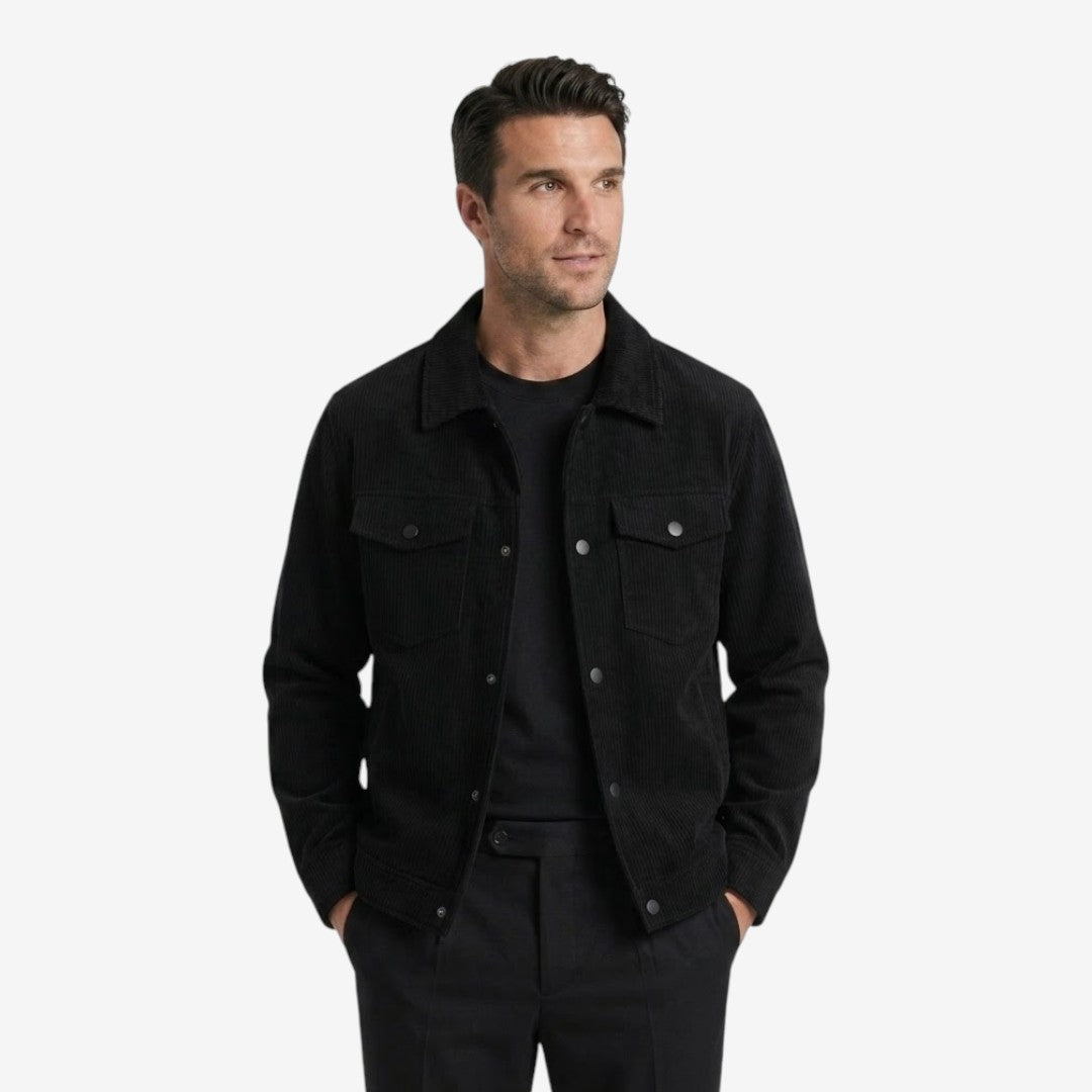 Jorvalore | Men's Knit Corduroy Button Jacket with Pockets