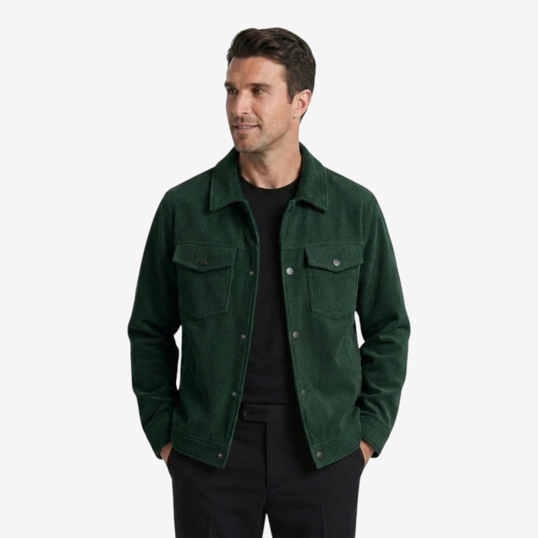 Jorvalore | Men's Knit Corduroy Button Jacket with Pockets