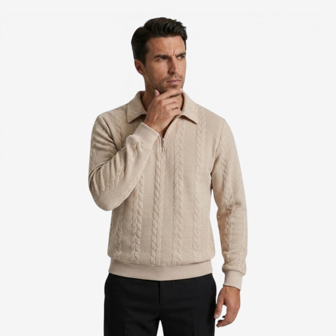 Jorvalore | Men's Knit Quarter Zip Jumper Warm Casual Everyday Wear