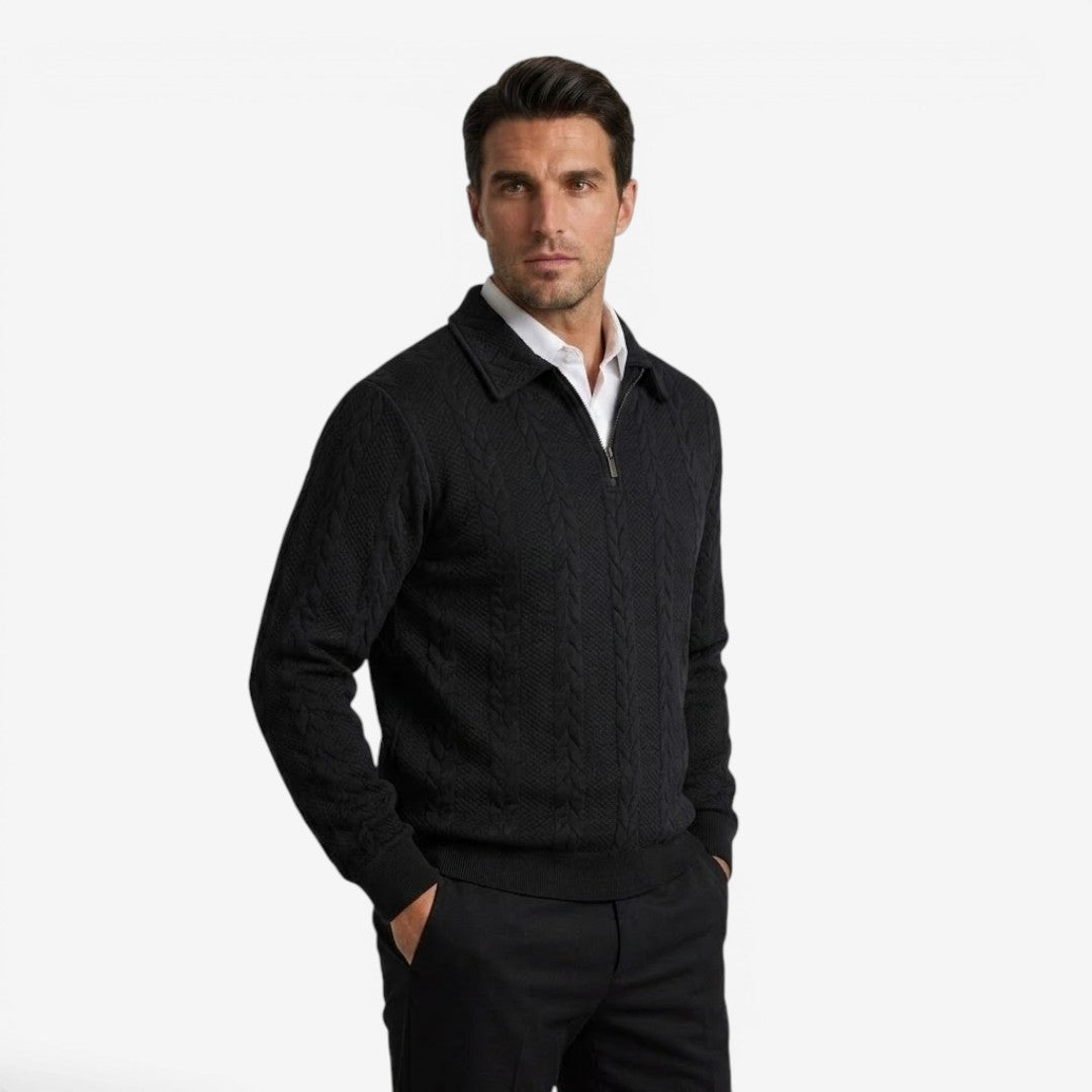 Jorvalore | Men's Knit Quarter Zip Jumper Warm Casual Everyday Wear