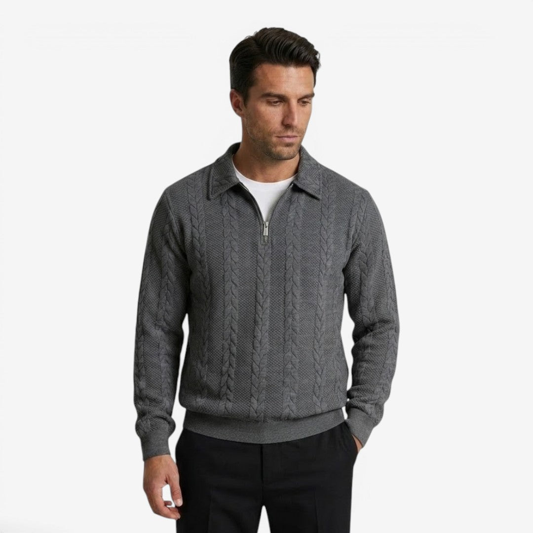 Jorvalore | Men's Knit Quarter Zip Jumper Warm Casual Everyday Wear
