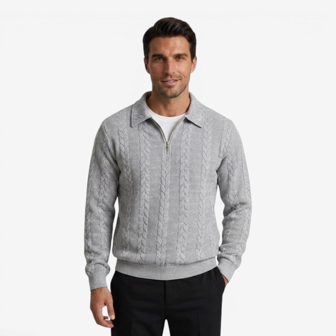Jorvalore | Men's Knit Quarter Zip Jumper Warm Casual Everyday Wear