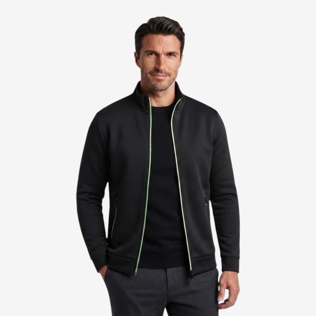 Jorvalore | Men’s Knit Zip Jacket High Neck Slim Fit with Zip Pockets