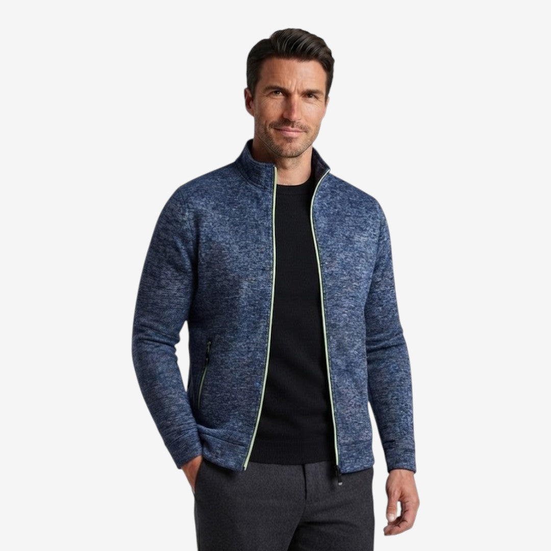 Jorvalore | Men’s Knit Zip Jacket High Neck Slim Fit with Zip Pockets