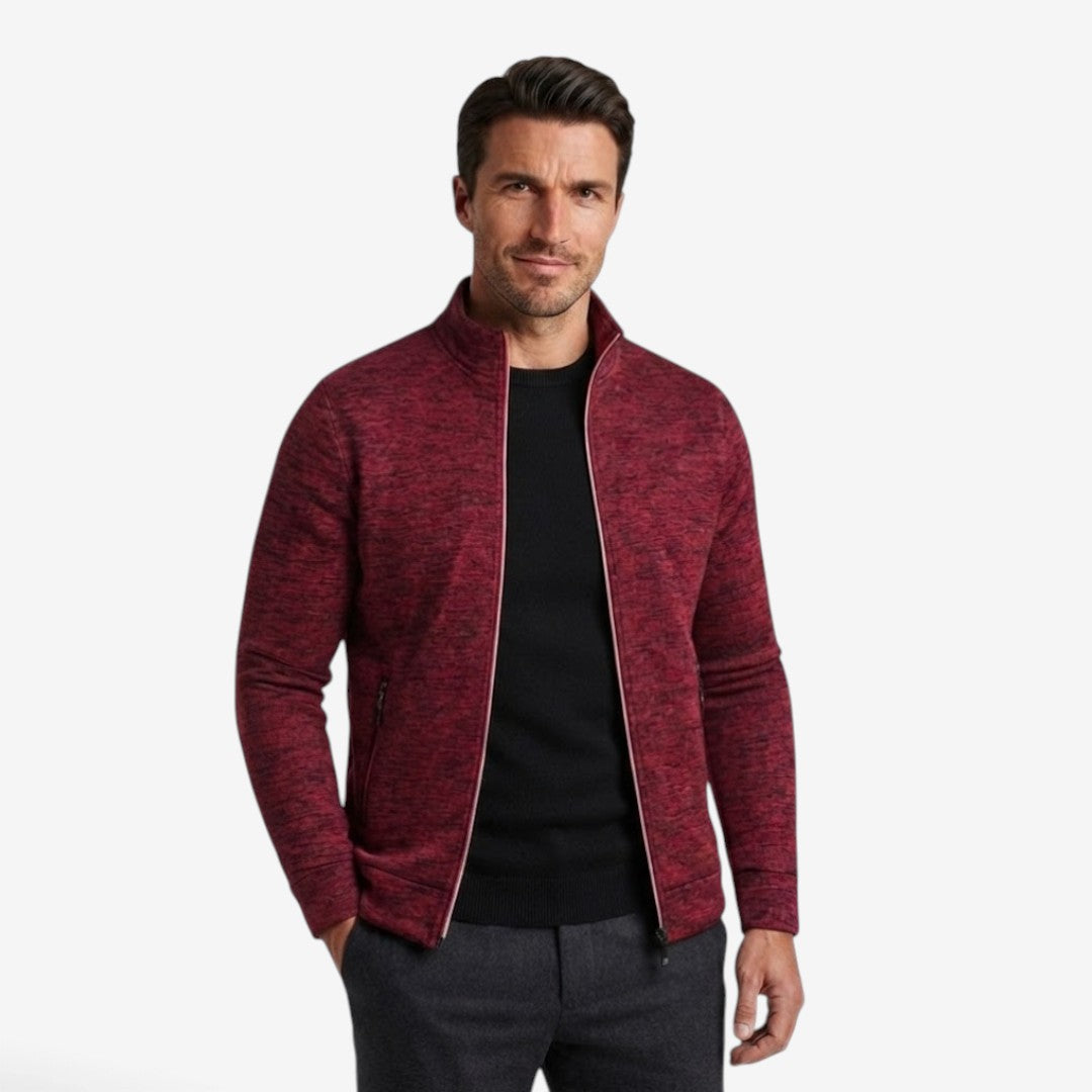 Jorvalore | Men’s Knit Zip Jacket High Neck Slim Fit with Zip Pockets