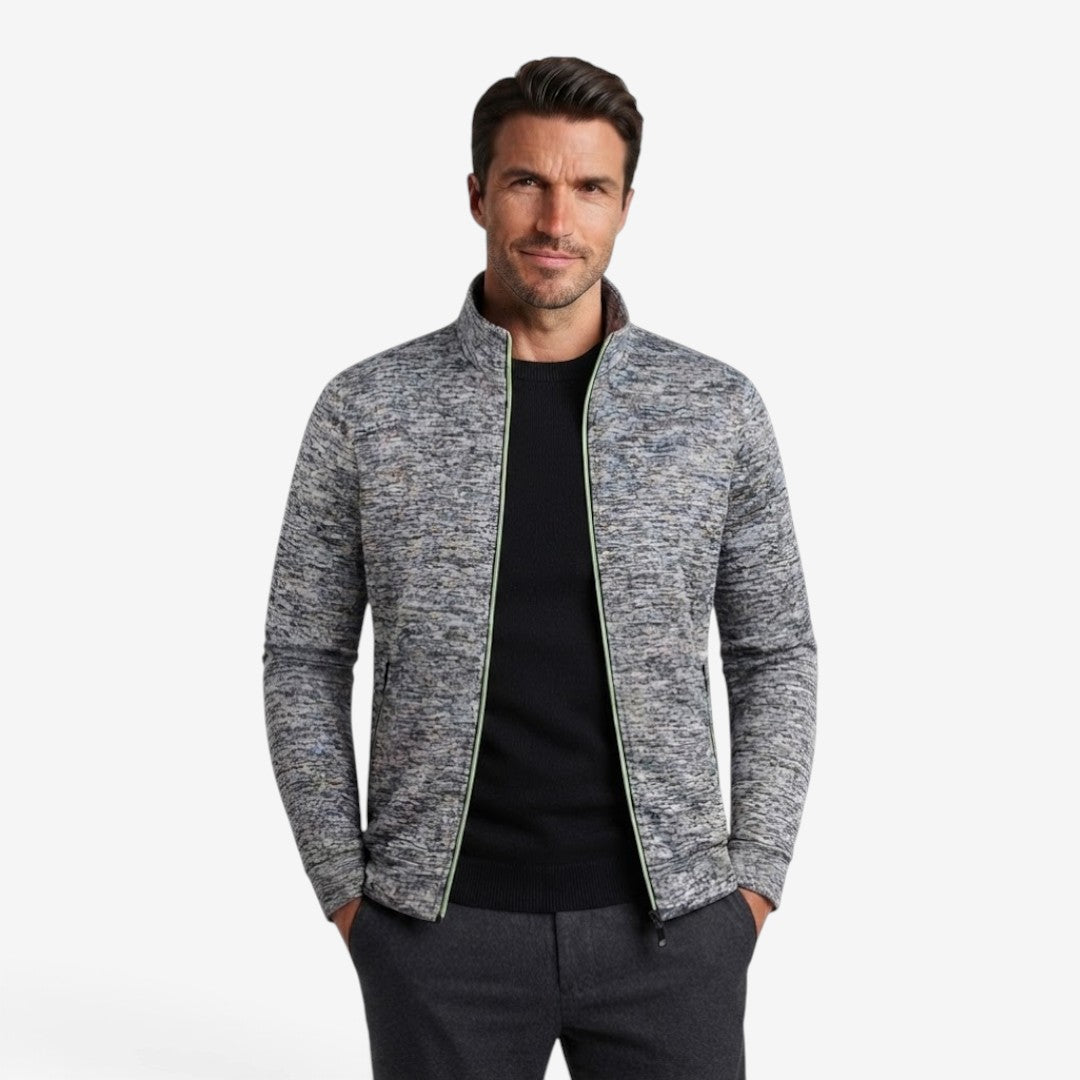 Jorvalore | Men’s Knit Zip Jacket High Neck Slim Fit with Zip Pockets