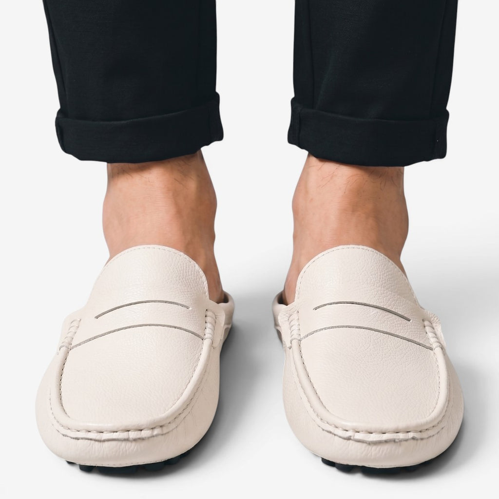 Jorvalore | Men's Leather Slip-On Driving Loafers for Summer Comfort