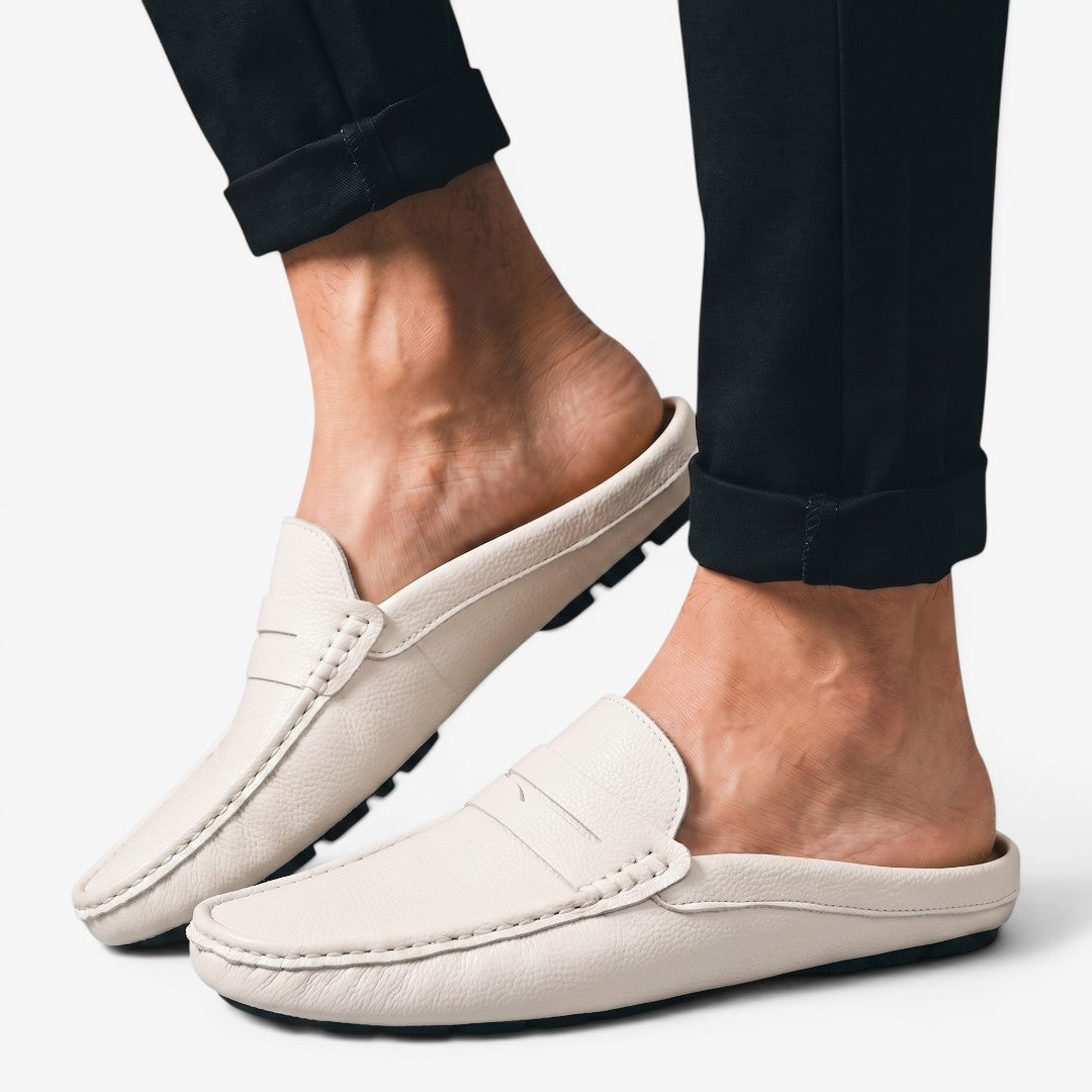 Jorvalore | Men's Leather Slip-On Driving Loafers for Summer Comfort