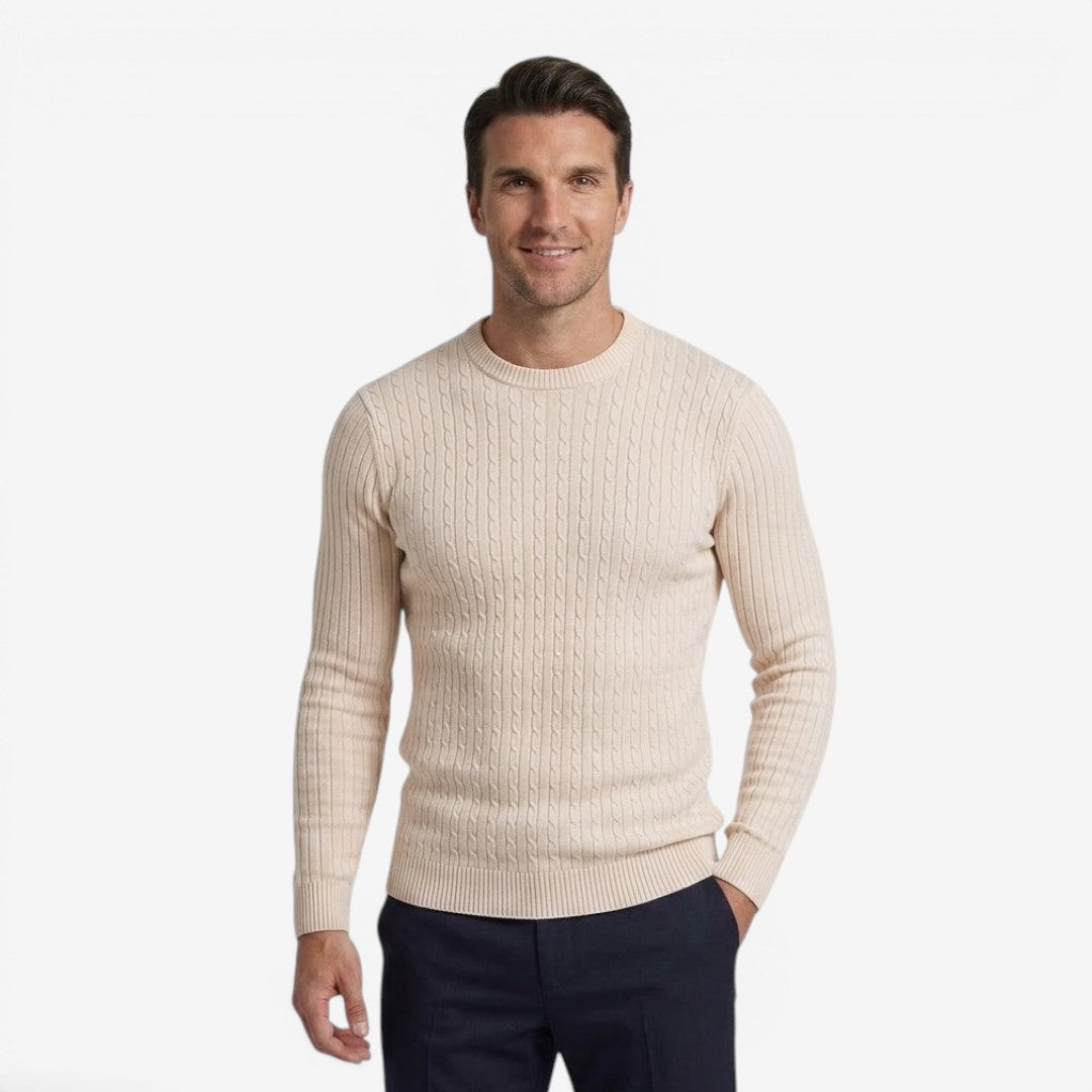 Jorvalore | Men's Lightweight Cable Knit Jumper for Autumn Layering