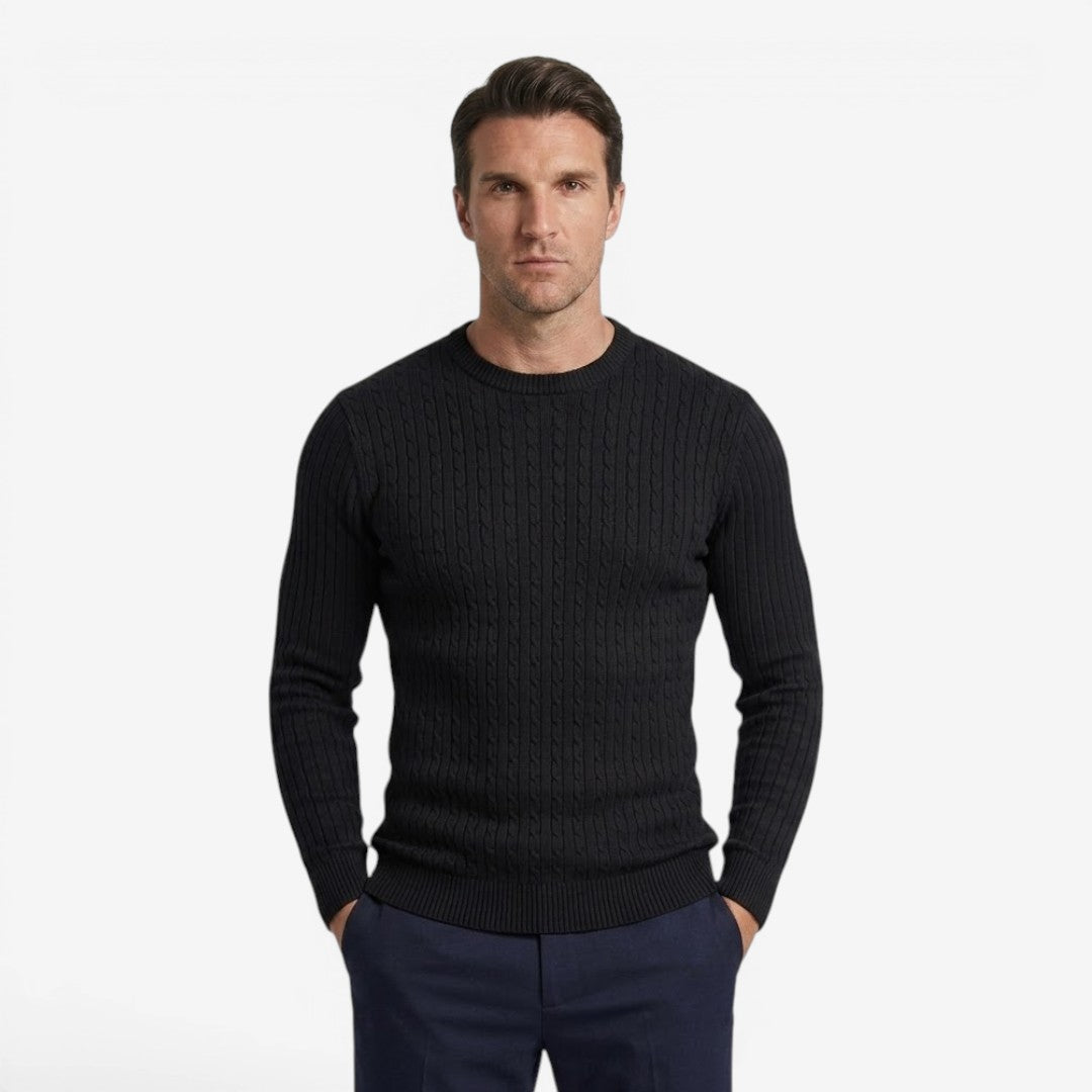 Jorvalore | Men's Lightweight Cable Knit Jumper for Autumn Layering