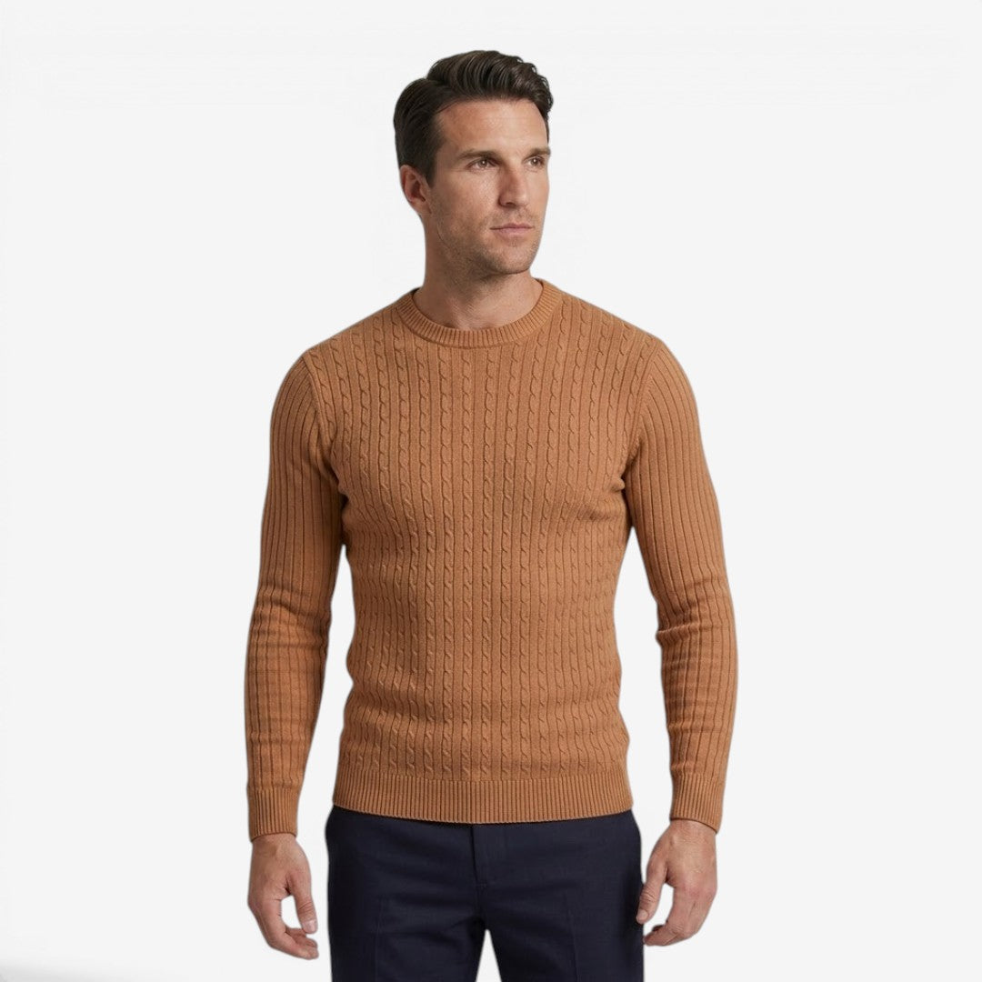 Jorvalore | Men's Lightweight Cable Knit Jumper for Autumn Layering