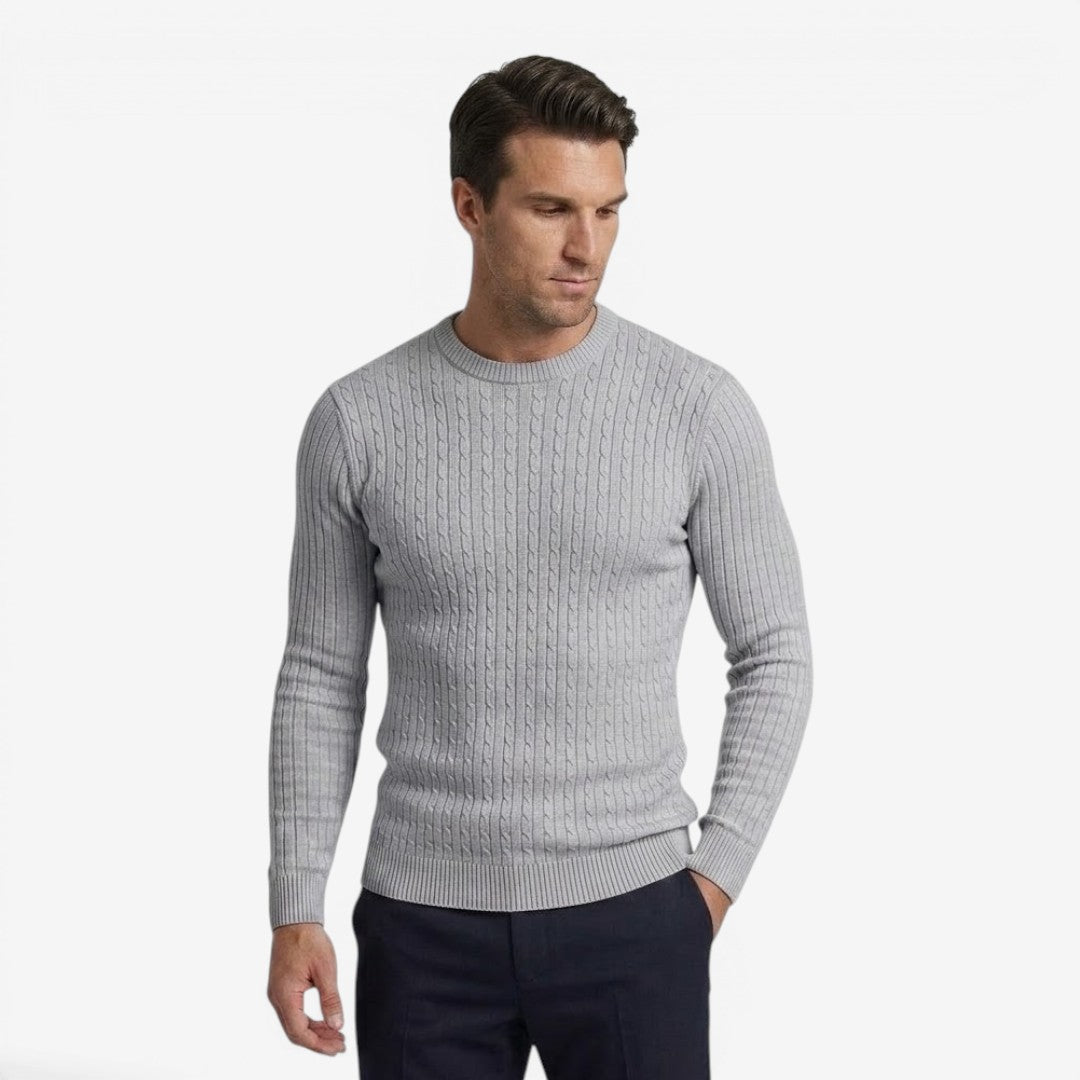 Jorvalore | Men's Lightweight Cable Knit Jumper for Autumn Layering