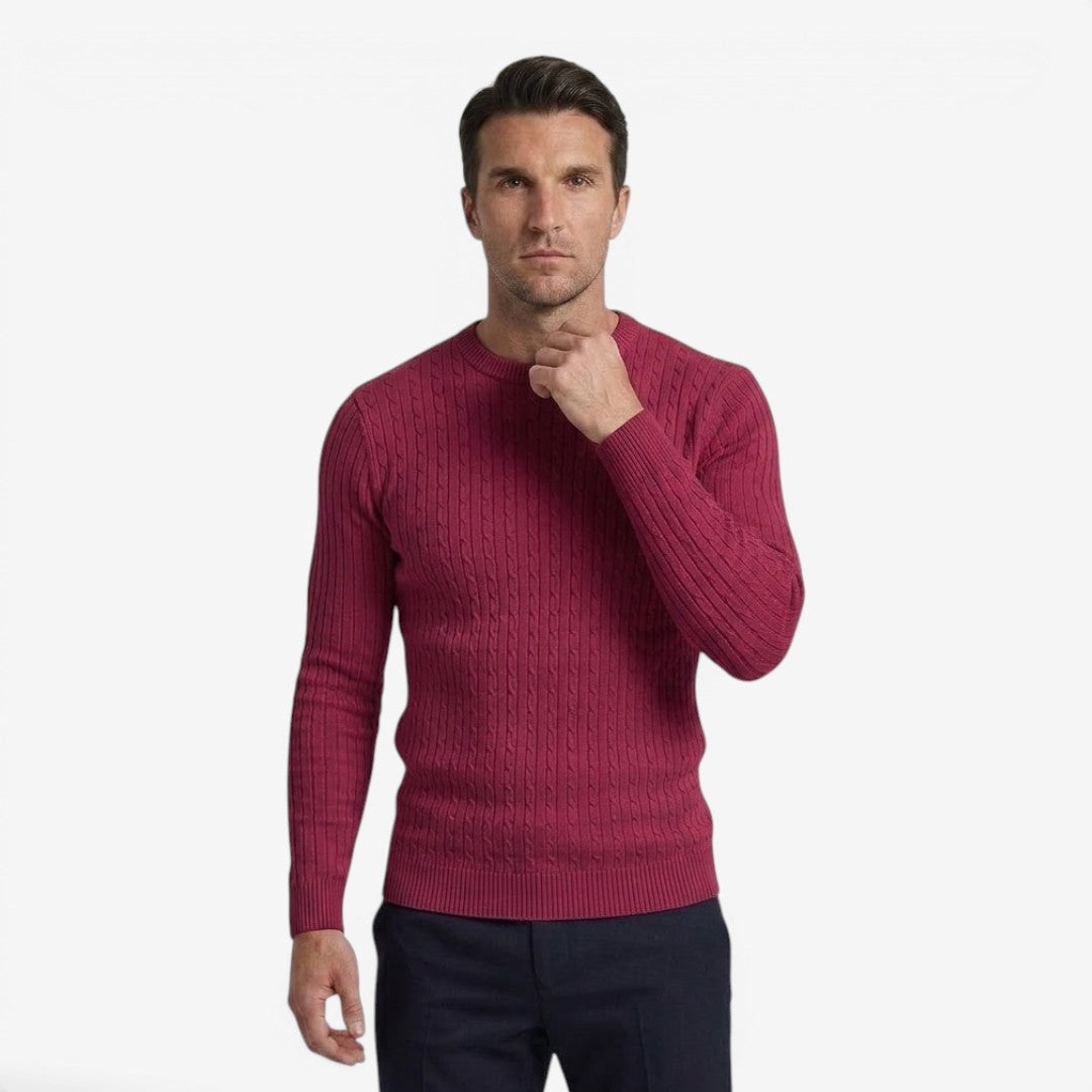 Jorvalore | Men's Lightweight Cable Knit Jumper for Autumn Layering