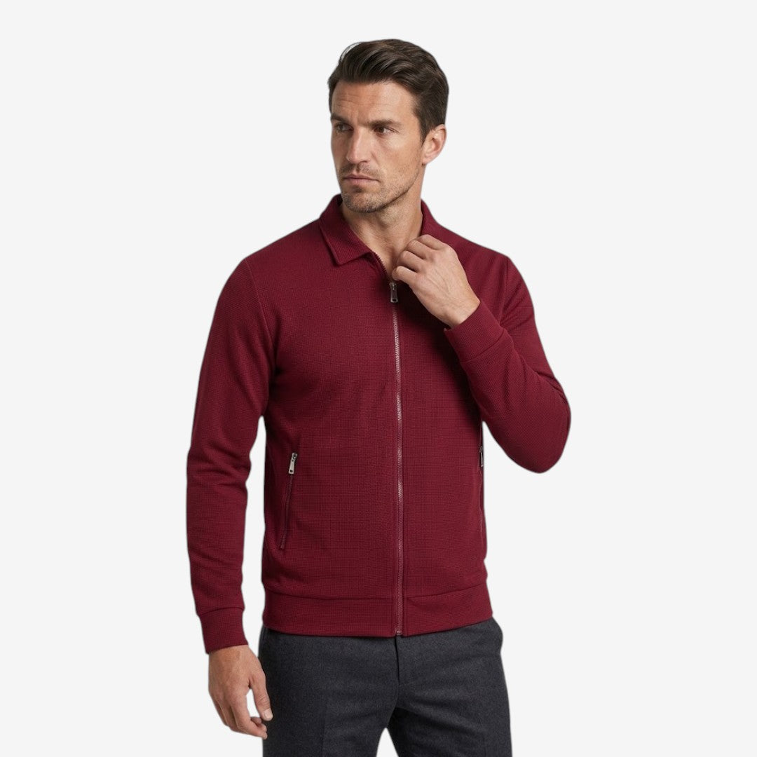 Jorvalore | Men’s Lightweight Waffle Jacket Full Zip Collared