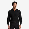 Jorvalore | Men's Long Sleeve Knit Polo Shirt for Casual Wear