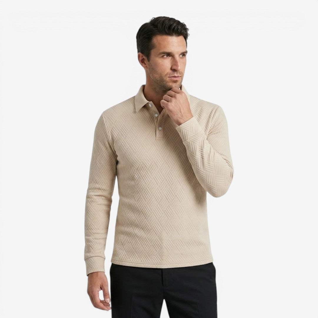Jorvalore | Men's Long Sleeve Polo Shirt for Office and Casual Wear