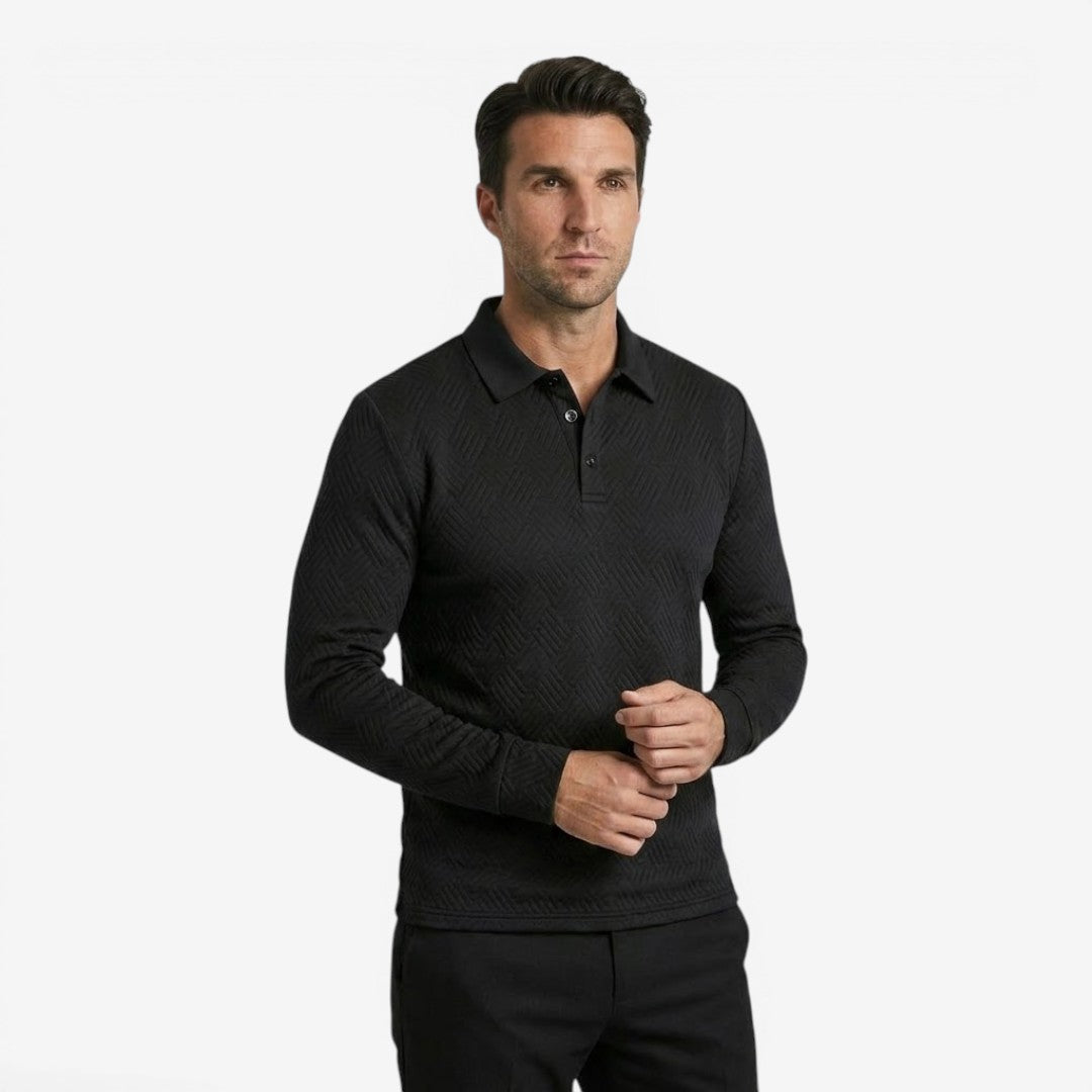 Jorvalore | Men's Long Sleeve Polo Shirt for Office and Casual Wear