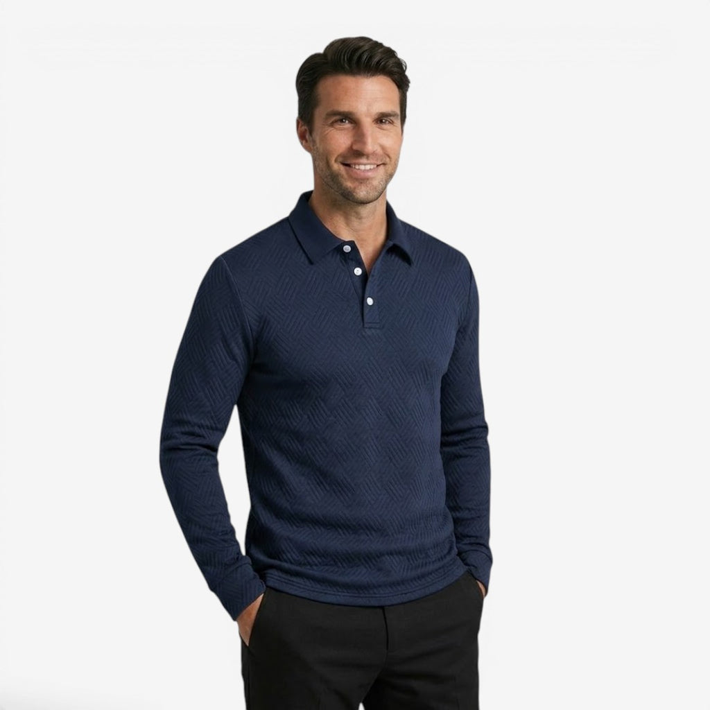 Jorvalore | Men's Long Sleeve Polo Shirt for Office and Casual Wear