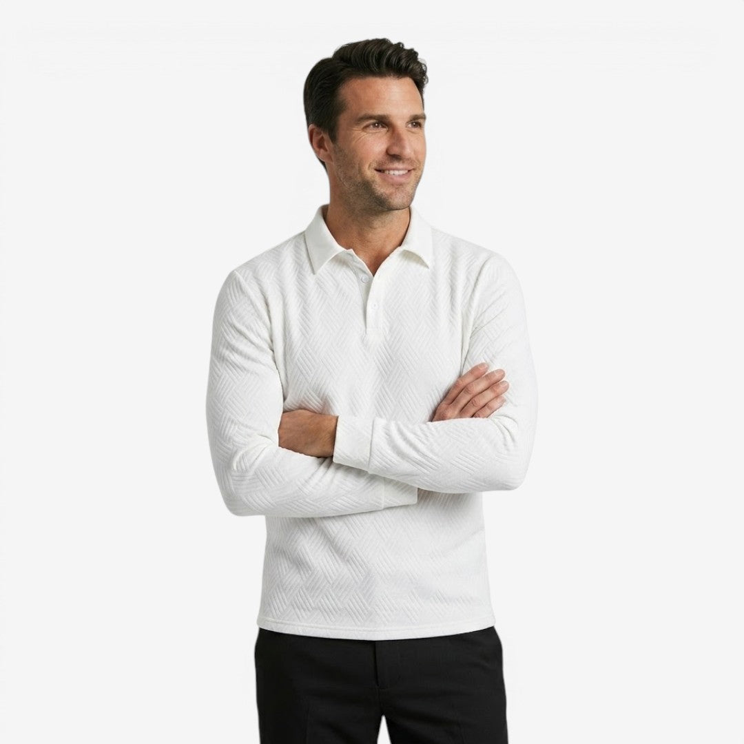 Jorvalore | Men's Long Sleeve Polo Shirt for Office and Casual Wear