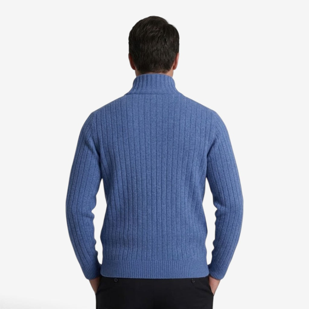 Jorvalore | Men's Merino Wool Full Zip Cardigan Warm Winter Knitwear