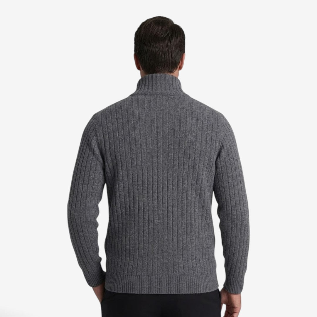 Jorvalore | Men's Merino Wool Full Zip Cardigan Warm Winter Knitwear