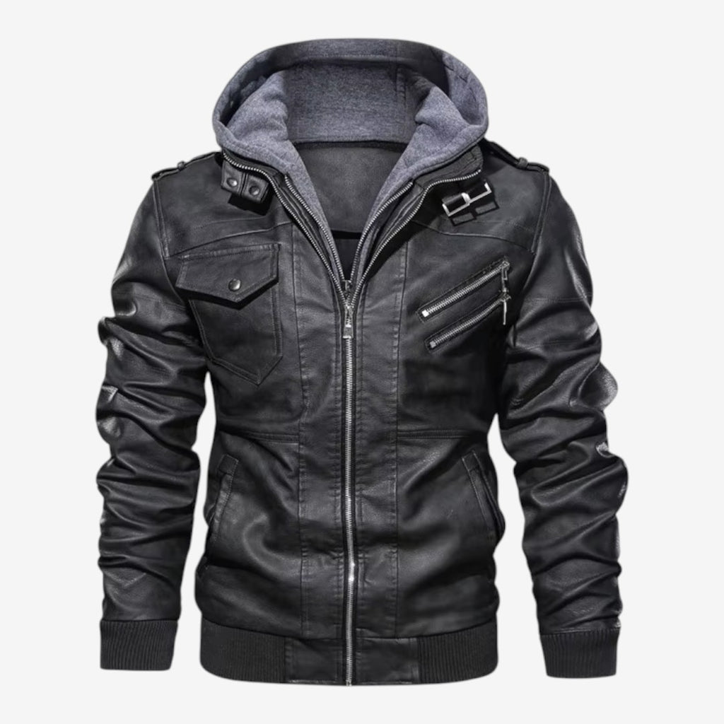Jorvalore | Men's PU Leather Biker Jacket Classic Motorcycle Outerwear