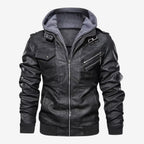 Jorvalore | Men's PU Leather Biker Jacket Classic Motorcycle Outerwear
