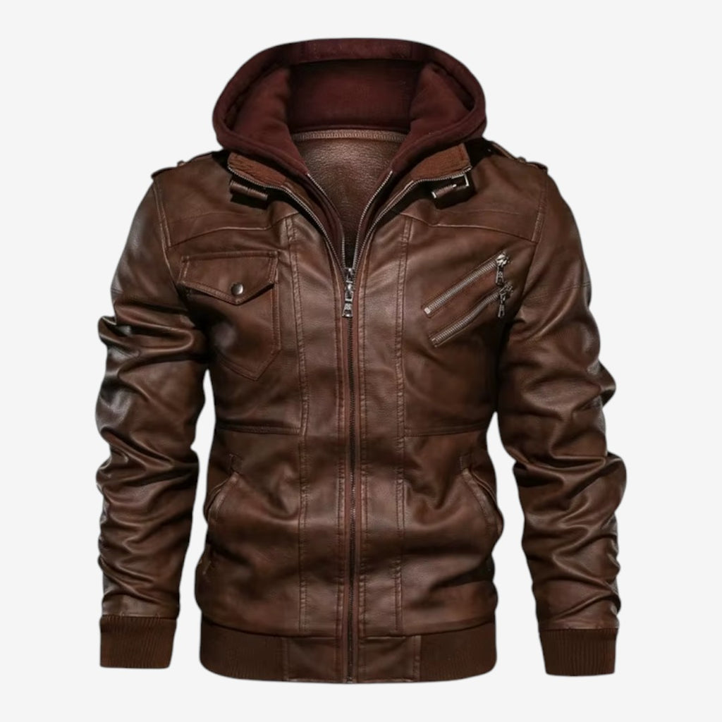 Jorvalore | Men's PU Leather Biker Jacket Classic Motorcycle Outerwear