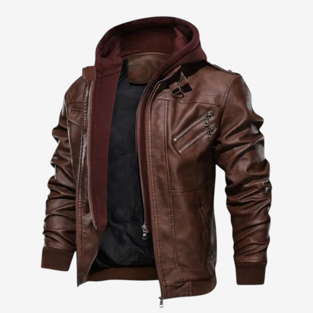 Jorvalore | Men's PU Leather Biker Jacket Classic Motorcycle Outerwear
