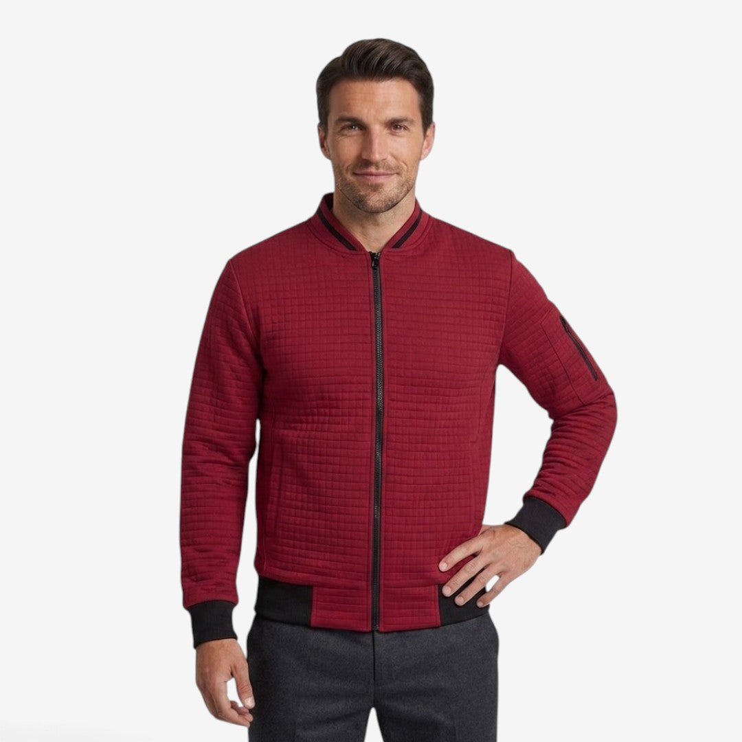 Jorvalore | Men’s Plaid Casual Jacket Full Zip Stand Collar