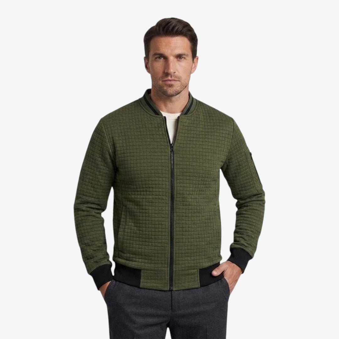 Jorvalore | Men’s Plaid Casual Jacket Full Zip Stand Collar