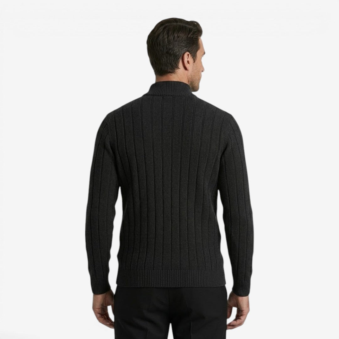 Jorvalore | Men's Quarter Zip Knit Jumper Classic Smart Casual Warm Layer