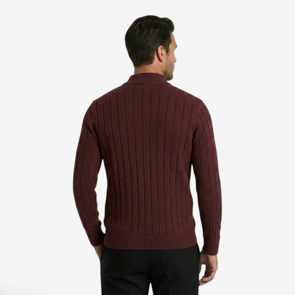 Jorvalore | Men's Quarter Zip Knit Jumper Classic Smart Casual Warm Layer