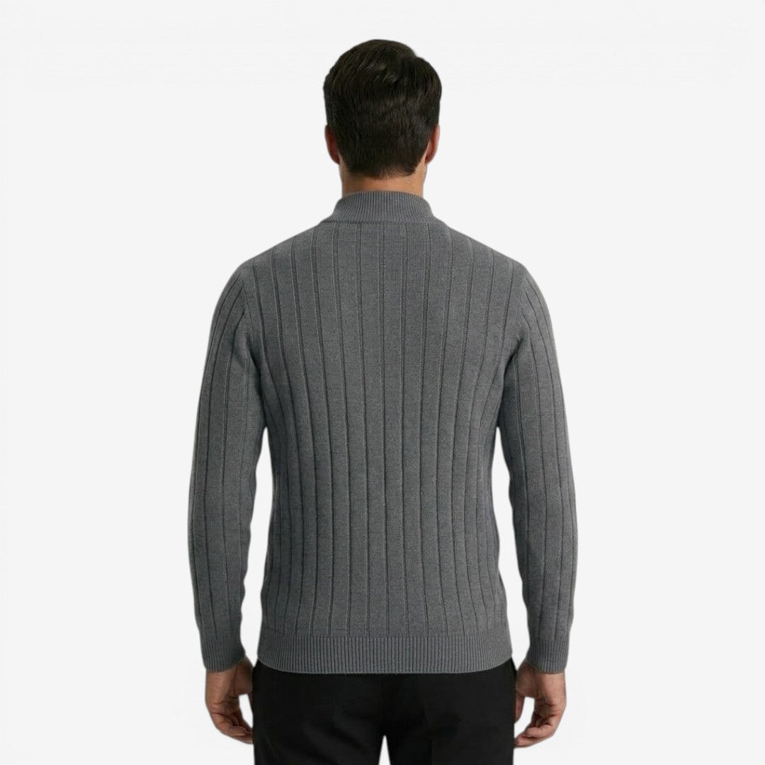 Jorvalore | Men's Quarter Zip Knit Jumper Classic Smart Casual Warm Layer