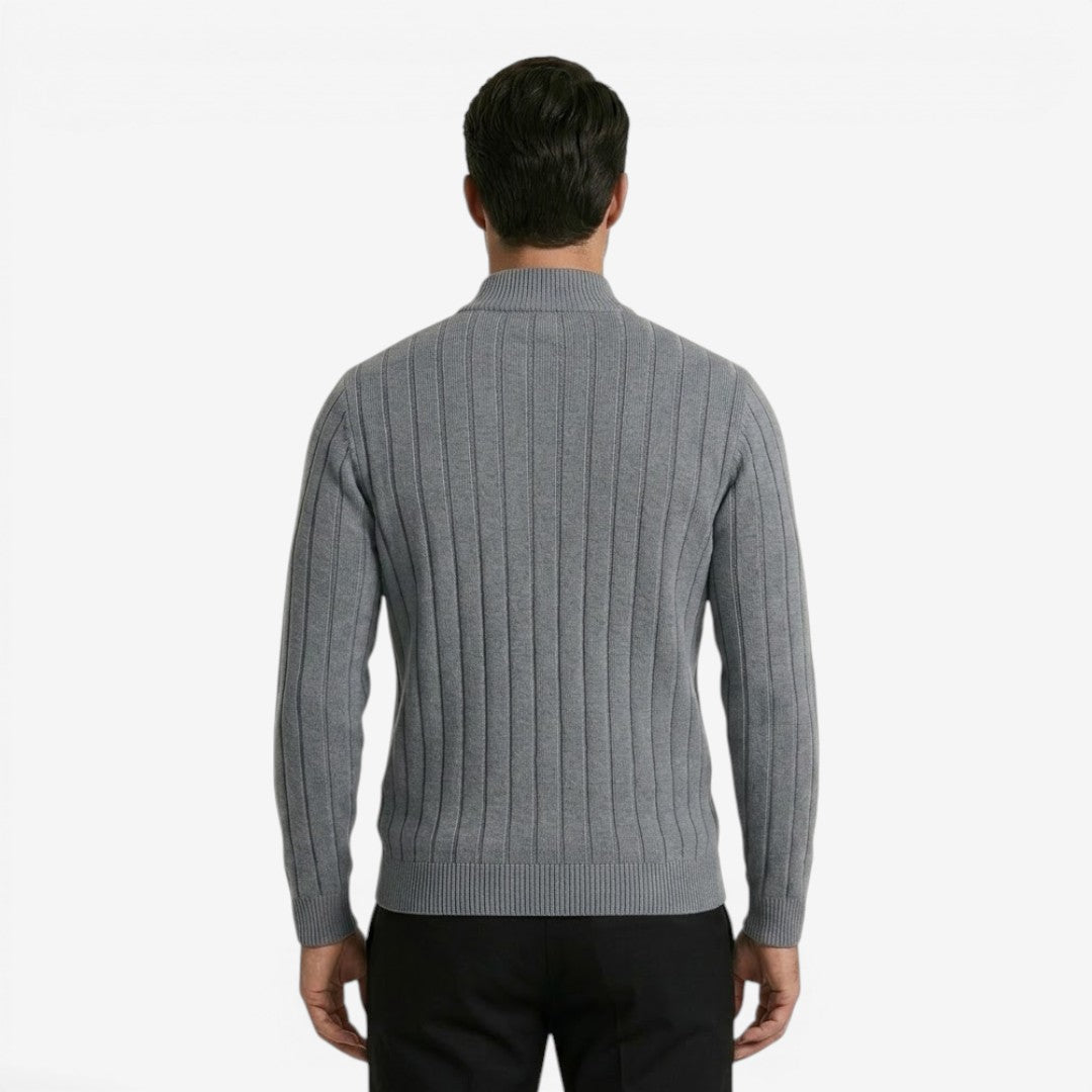 Jorvalore | Men's Quarter Zip Knit Jumper Classic Smart Casual Warm Layer