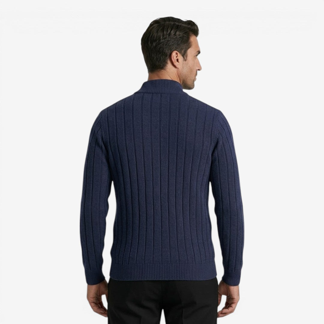 Jorvalore | Men's Quarter Zip Knit Jumper Classic Smart Casual Warm Layer