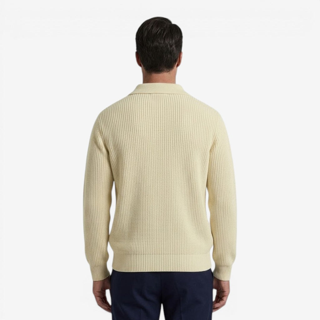 Jorvalore | Men's Quarter Zip Knit Jumper Soft Warm Polo Collar