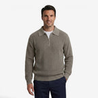 Jorvalore | Men's Quarter Zip Knit Jumper Soft Warm Polo Collar