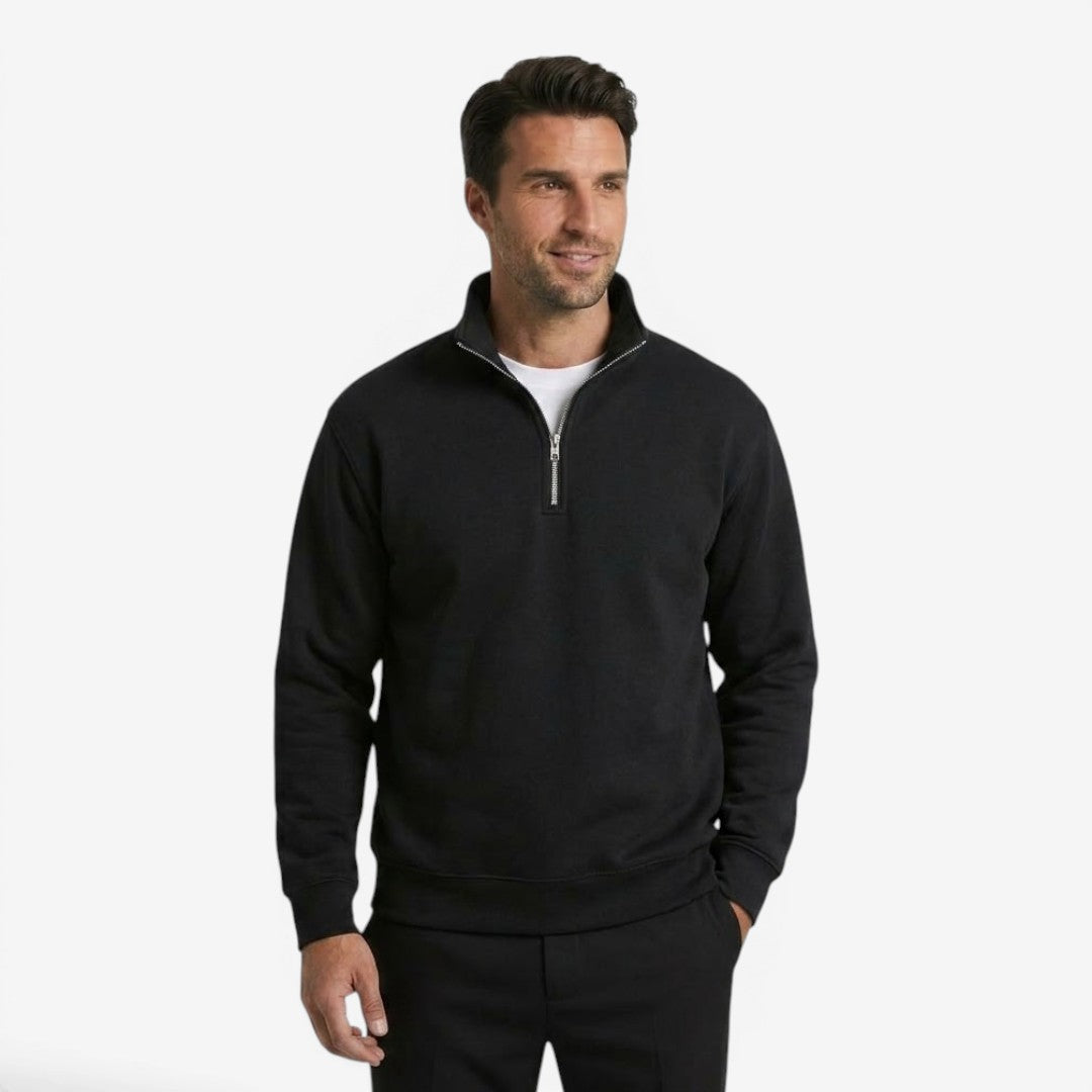 Jorvalore | Men's Quarter Zip Stand Collar Jumper Soft Everyday Knit