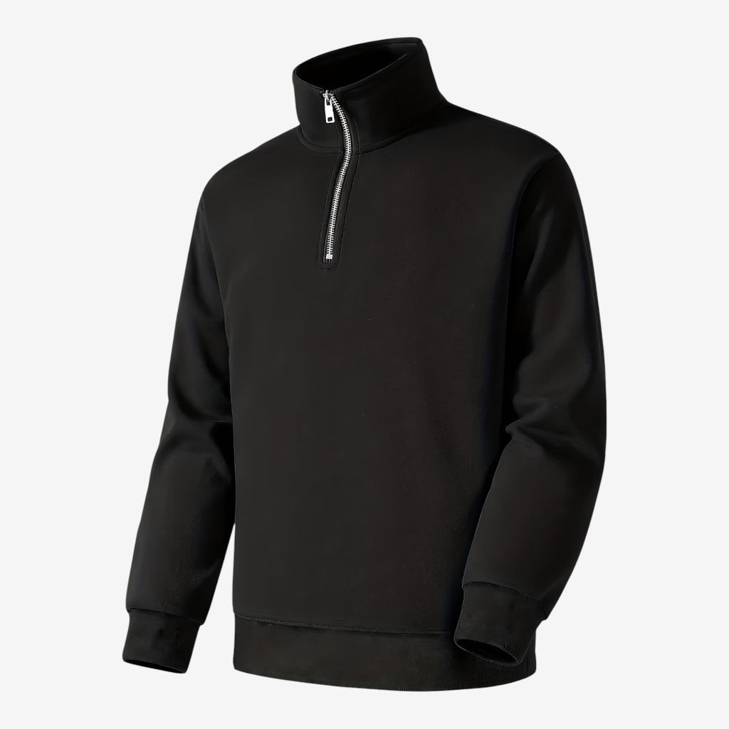 Jorvalore | Men's Quarter Zip Stand Collar Jumper Soft Everyday Knit