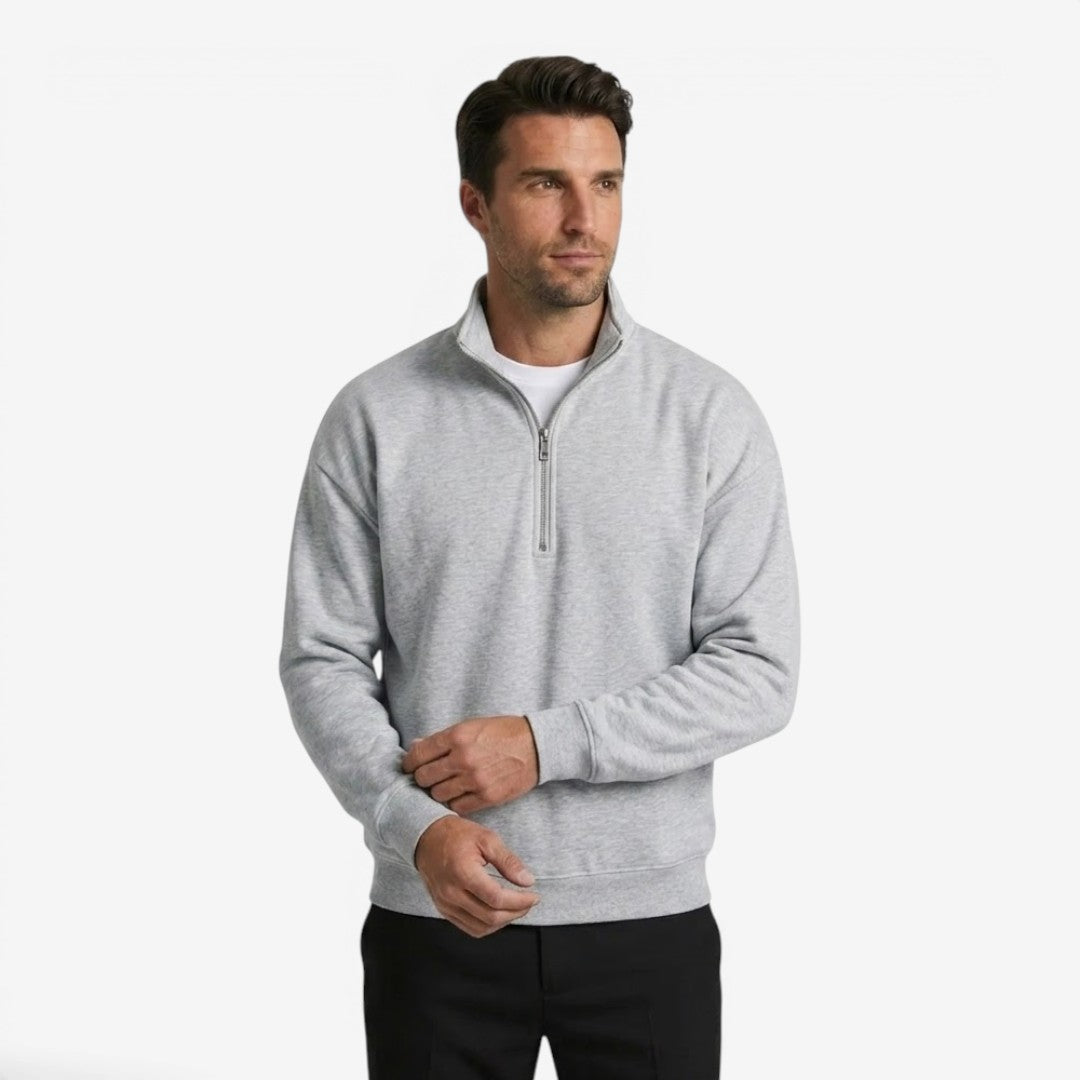 Jorvalore | Men's Quarter Zip Stand Collar Jumper Soft Everyday Knit