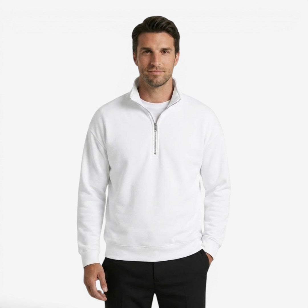 Jorvalore | Men's Quarter Zip Stand Collar Jumper Soft Everyday Knit