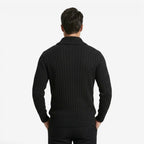 Jorvalore | Men's Ribbed Knit Button Neck Jumper for Autumn Winter
