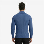 Jorvalore | Men's Ribbed Knit Button Neck Jumper for Autumn Winter