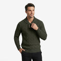 Jorvalore | Men's Ribbed Knit Button Neck Jumper for Autumn Winter