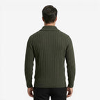 Jorvalore | Men's Ribbed Knit Button Neck Jumper for Autumn Winter