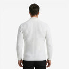 Jorvalore | Men's Ribbed Knit Button Neck Jumper for Autumn Winter