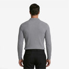 Jorvalore | Men's Ribbed Knit Long Sleeve Polo Shirt for Business Casual Wear